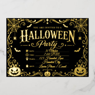 Elegant Black and Gold Halloween 