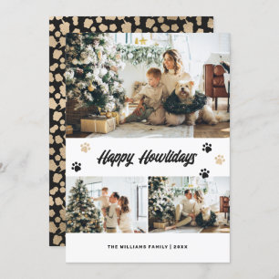 Elegant Black and Gold Happy Howlidays Photo Holiday Card