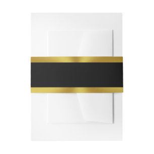 Elegant Black and Gold Invitation Belly Band