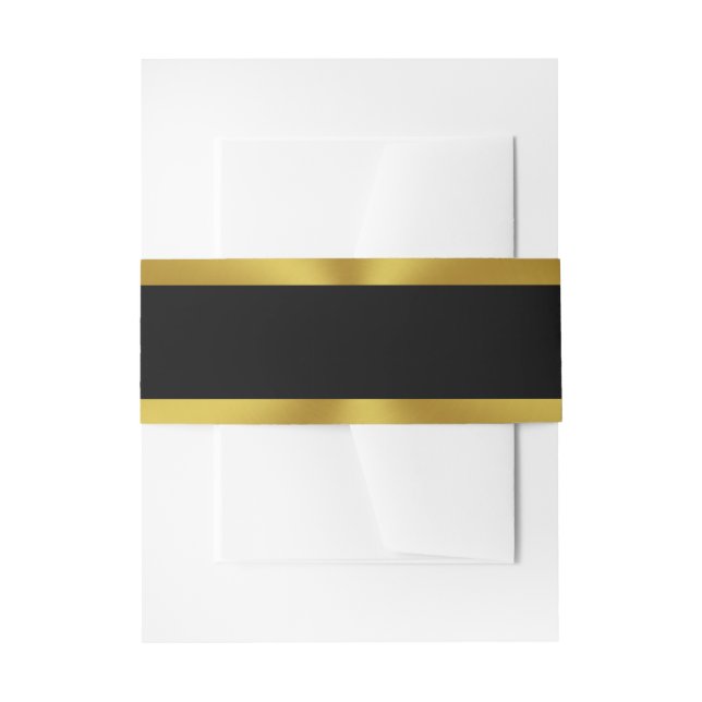 Elegant Black and Gold Invitation Belly Band (Front Example)