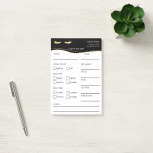 Elegant black and gold Lash Client Post-it® Notes