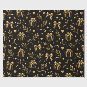 Elegant Black and Gold Luxury Gift Wrapping Paper