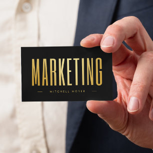 Elegant black and gold Marketing  Business Card