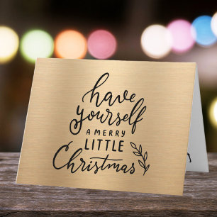 Elegant Black and Gold Merry Christmas Wishes Card