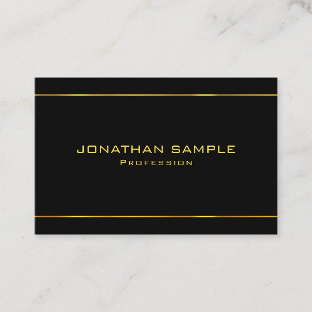Elegant Black And Gold Modern Template Custom Business Card (Front)