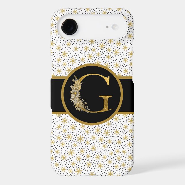 Elegant Black and Gold Monogram Letter "G" (Back)