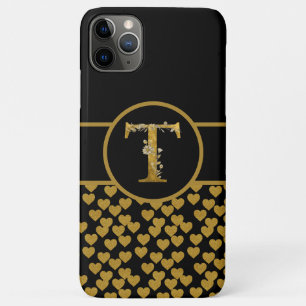 Elegant Black and Gold Monogram Letter "T" Case-Mate iPhone Case