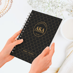 Elegant Black and Gold Monogram Notes & Ideas Notebook