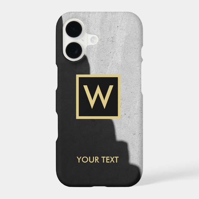 Elegant Black and Gold Monogram Text Samsung Galaxy Case (Back)