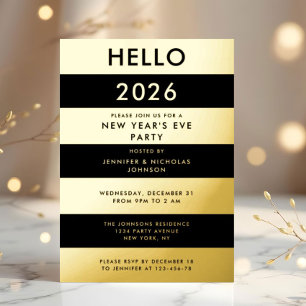 Elegant Black And Gold New Year's Party