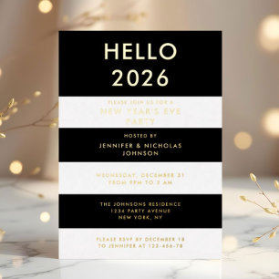 Elegant Black And Gold New Year's Party