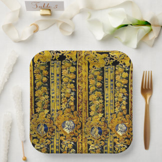Elegant Black and Gold Paper Plate