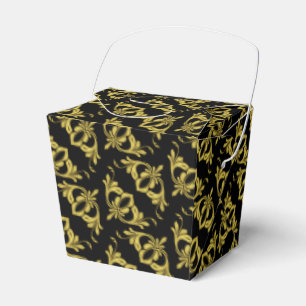 Elegant Black and Gold Pattern Favour Box