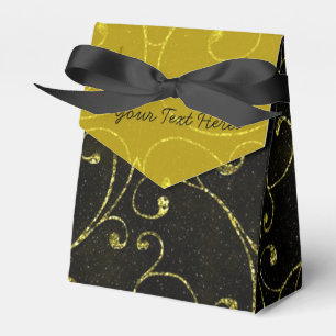 Elegant Black and Gold Pattern Favour Box
