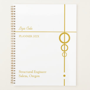 Elegant Black and Gold Personalised Planner