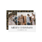 Elegant Black and Gold Photo Collage Christmas