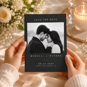 Elegant Black and Gold Photo Save The Date