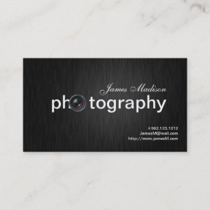 Elegant Black and Gold Professional Photographer Business Card