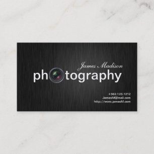 Elegant Black and Gold Professional Photographer Business Card