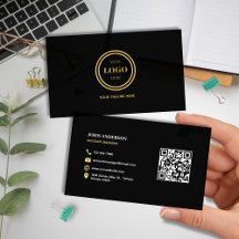 Elegant Black and Gold QR Code Modern Professional