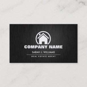 Elegant Black and Gold Real Estate Business Card