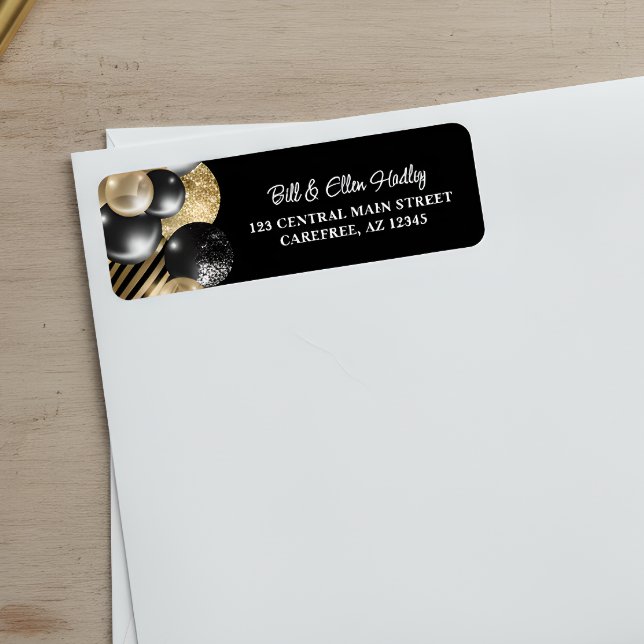 Elegant Black and Gold Return Address Label (Creator Uploaded)