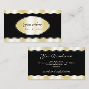 Elegant Black and Gold Shimmer Effect Professional Business Card