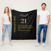 Elegant Black and Gold Sixty 21st Birthday Wishes