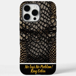 Elegant black and gold skin of a poisonous snake iPhone 16 pro max case