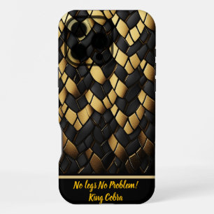 Elegant black and gold snakeskin pattern texture iPhone 16 pro max case