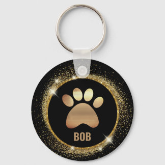 Elegant Black and Gold Sparkle keychains