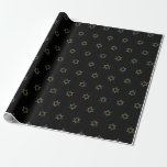 Elegant black and gold Star of David Magen David Wrapping Paper<br><div class="desc">Elegant black and gold Star of David Magen David pattern minimalist modern gift Wrapping Paper.
Faux gold Star of David pattern on black background.
This wrapping paper is great for Hanukkah,  bar mitzvah,  bat mitzvah and Jewish Holidays.</div>