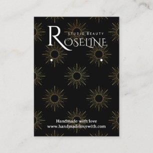 Elegant Black and gold Sun Magic jewlery display Business Card