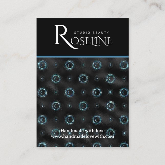 Elegant Black and gold Sun moon jewlery display Business Card (Front)