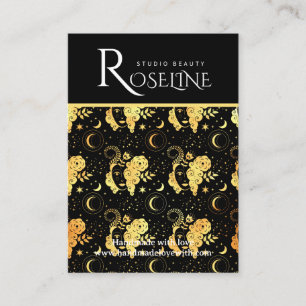 Elegant Black and gold Sun moon jewlery display Business Card