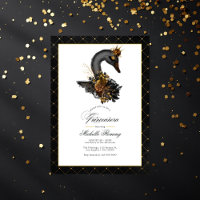 Elegant Black and Gold Swan Quinceañera Photo