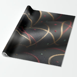 Elegant Black and Gold Swirl Wrapping Paper Luxu