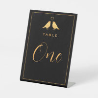 Elegant Black and Gold Table Number