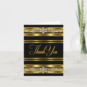 Elegant Black and Gold Thank You Cards