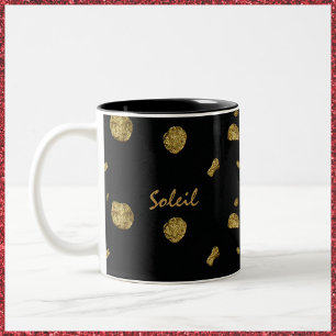 Elegant Black and Gold Two-Tone Coffee Mug