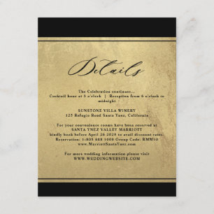 Elegant Black and Gold Wedding Details Enclosure C