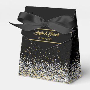 Elegant Black And Gold Wedding Favour Box
