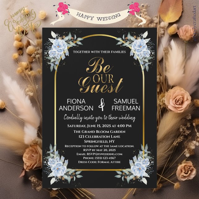 Elegant Black and Gold Wedding Magnet Favours  (Creator Uploaded)