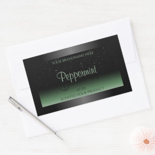 Elegant Black and Green Product Label Soft Glitter