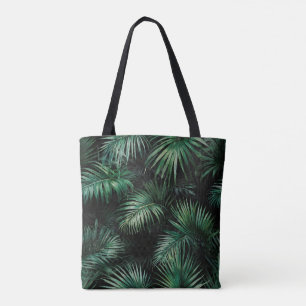Elegant black and green Tropical Palm Leaves       Tote Bag