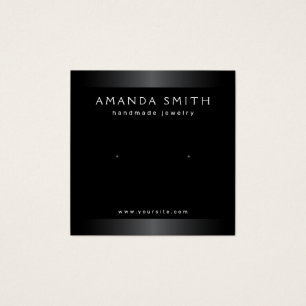 Elegant black and grey earring display card