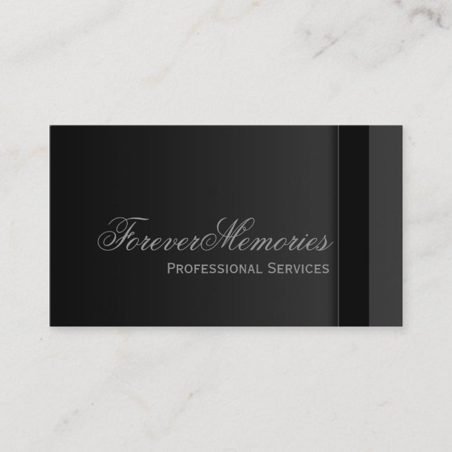 Elegant black and grey Funeral business cards (Front)