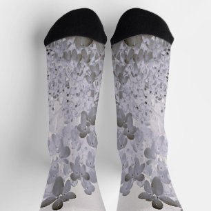 Elegant Black and Grey Limelight Hydrangea Socks