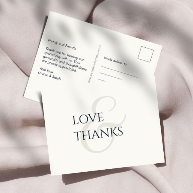  Elegant Black and Ivory Non-Photo Thank You Postcard (Creator Uploaded)