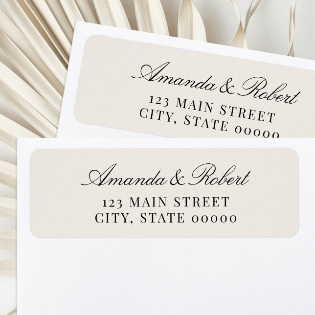 Elegant Black and Ivory Wedding Return Address (Creator Uploaded)